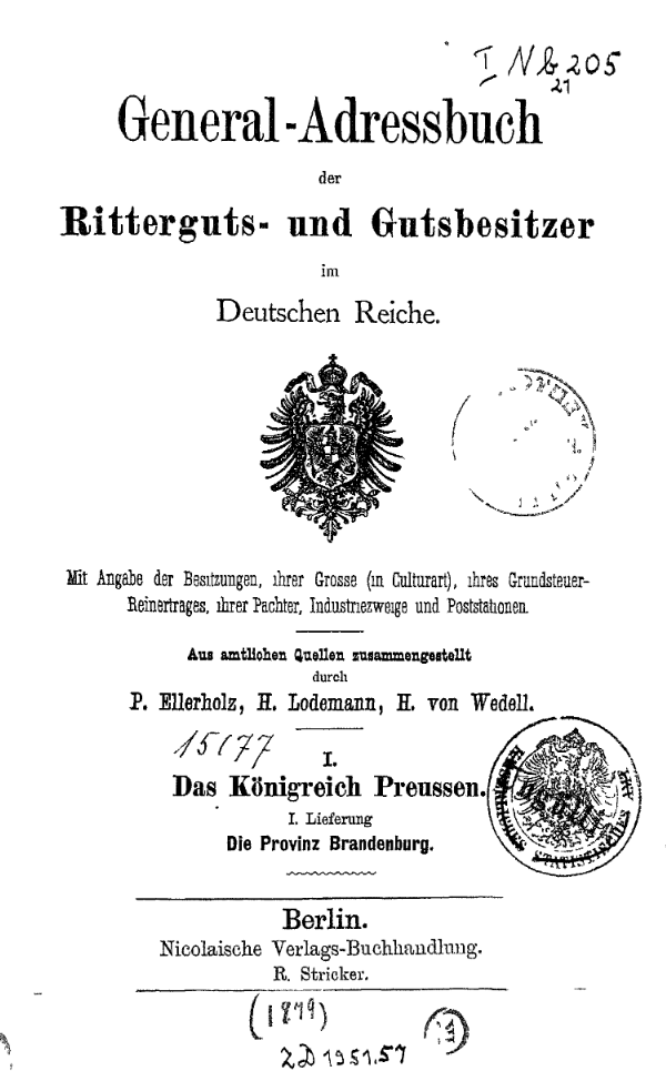 Ritterguts- und Gutsbesitzer im Deutschen Reiche